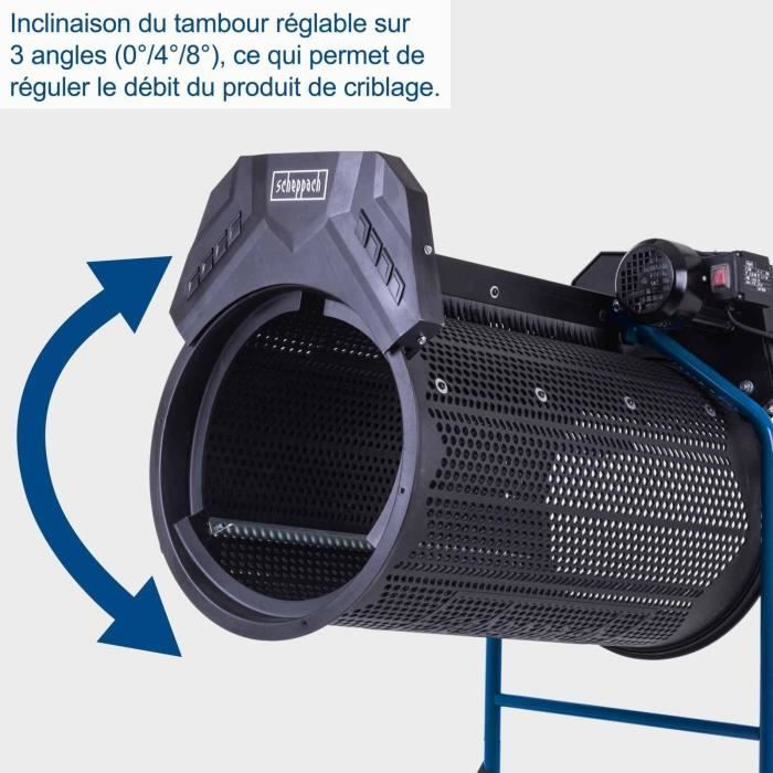 Tamis rotatif électrique SCHEPPACH - RS300 - Diametre 400mm - Capacité horaire 3m3/h