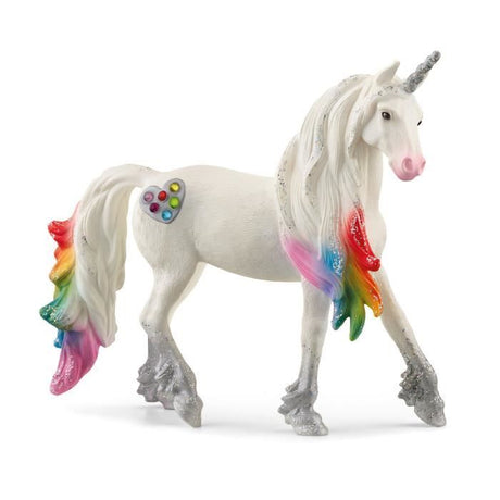 Figurine Licorne arc-en-ciel mâle, Jouet détaillé et réaliste, SCHLEICH 70725 Bayala, des 5 ans