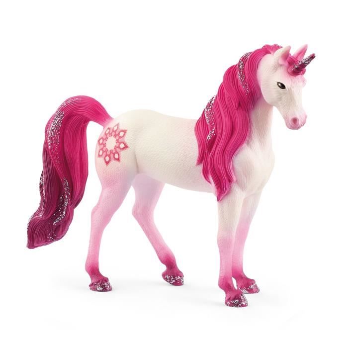 Figurine Licorne jument Mandala - Tatouage rose - Schleich 70717 Bayala