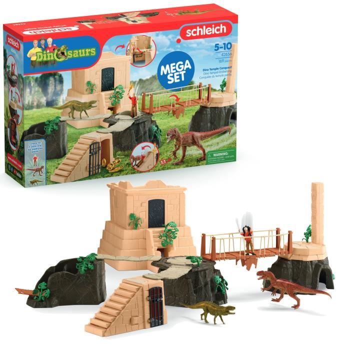 Grande Conquete du temple perdu, Playset figurines, SCHLEICH 42656 Dinosaurs, Des 4 ans