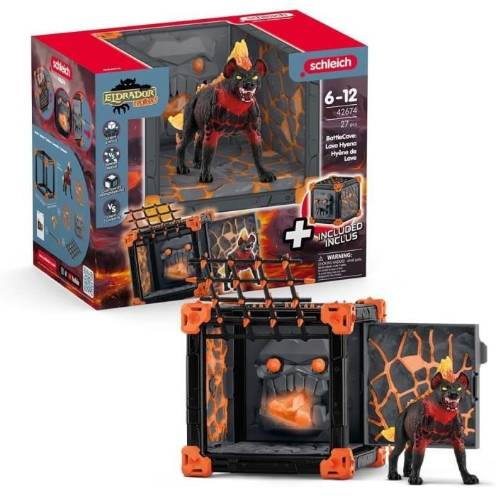 BattleCave Hyene de Lave, Extension de l'arene, SCHLEICH 42674 Eldrador Creatures, des 7 ans