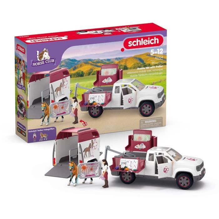 Coffret Vétérinaire mobile avec remorque, SCHLEICH 42704 Horse Club