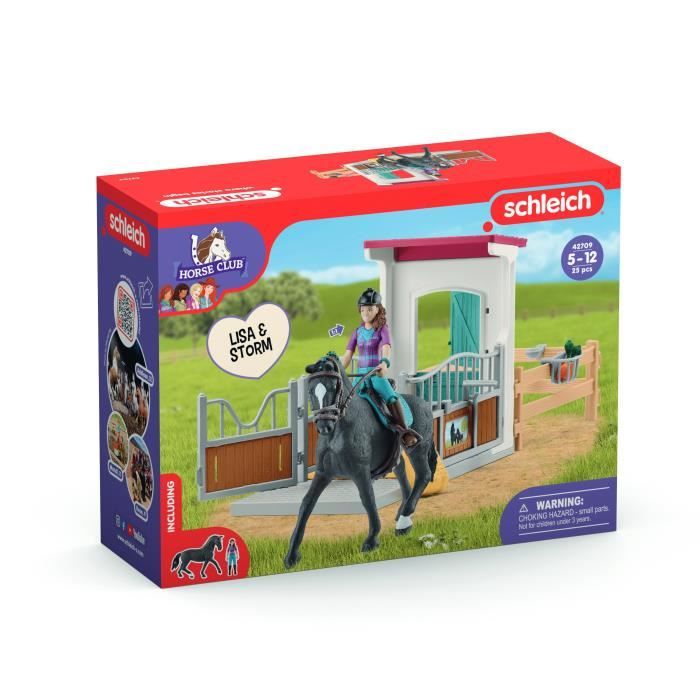 Horse Box Lisa et Storm, Figurine cheval et accessoires, SCHLEICH 42709 Horse Club, des 5 ans