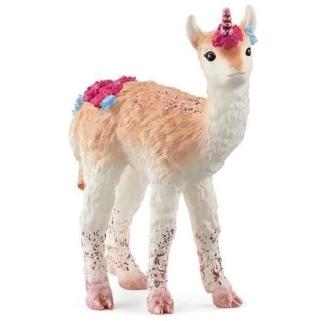 Figurine de Licorne Lama - Figurine Amusante et Durable aux Détails Brillants avec une Corne Brillante en Spirale - Pour Garçons et