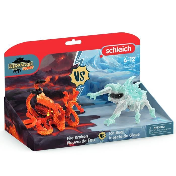 Figurines Duo Pieuvre de Lave vs Insecte de Glace, SCHLEICH 70826 Eldrador Creatures, Pour enfant des 6 ans
