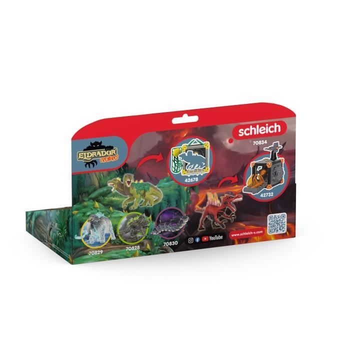 Figurine Saurien de feu vs Lézard de la jungle, Schleich 70834 Gamme Eldrador Creatures