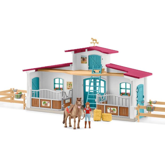 Centre Équestre, coffret figurines avec 75 éléments inclus dont 1 cheval, des 5 ans, schleich 72222 Horse club