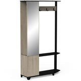 Vestiaire d'entrée - Chene Kronberg / Noir - L108,4 x P33,9 x H183,8 cm - SCHUSTER