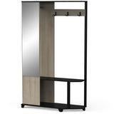 Vestiaire d'entrée - Chene Kronberg / Noir - L108,4 x P33,9 x H183,8 cm - SCHUSTER