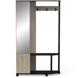 Vestiaire d'entrée - Chene Kronberg / Noir - L108,4 x P33,9 x H183,8 cm - SCHUSTER