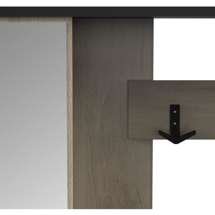 Vestiaire d'entrée - Chene Kronberg / Noir - L108,4 x P33,9 x H183,8 cm - SCHUSTER