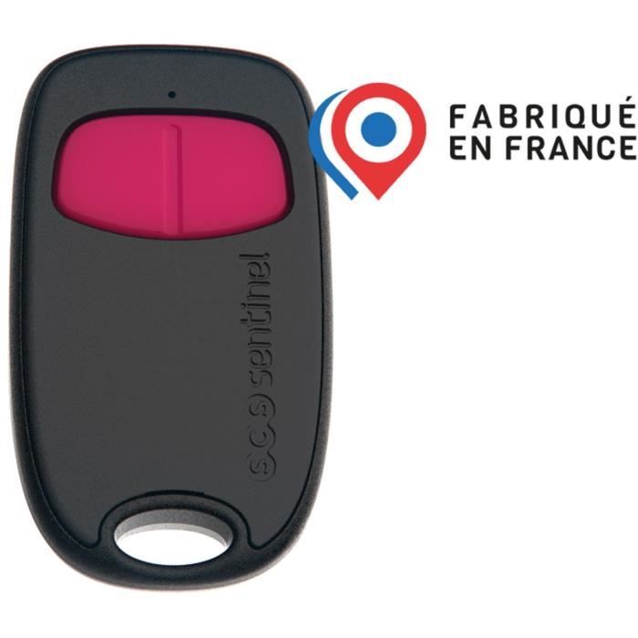 Télécommande 2 canaux - SCS SENTINEL - SimplyControl - Fuschia, portée 40m, fréquence 433.92 MHz, pile lithium CR2032 incluse