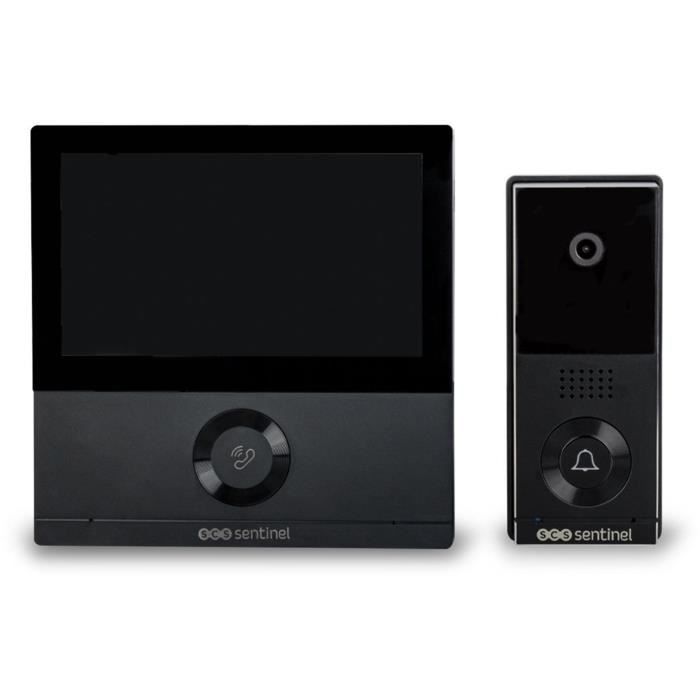 Interphone vidéo connecté filaire - SCS SENTINEL - VisioWifi - Vision nocturne - Noir