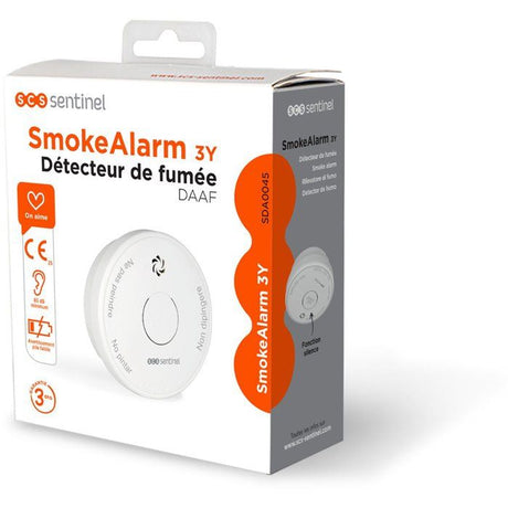 Détecteur de fumée - SCS SENTINEL - SmokeAlarm 3Y - Installation au plafond - Autonomie 10 ans - 3 ans CE
