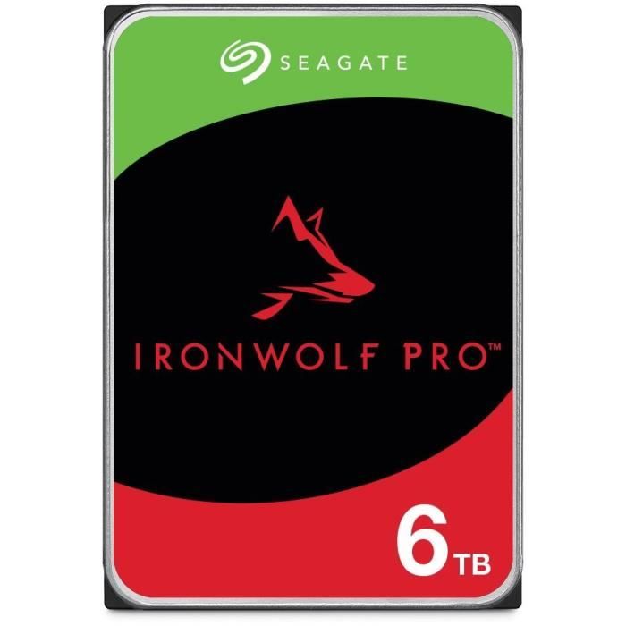 Disque dur interne - SEAGATE TECHNOLOGY - IronWolf Pro - 6To - 7200 rpm - SATA 6 Gbits/s