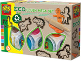 Kit de pâte a modeler géant écologique (7x90 g avec outils) - SES CREATIVE - Dough - Fabriqué aux Pays-Bas - Rouleau bois - Age : 2+
