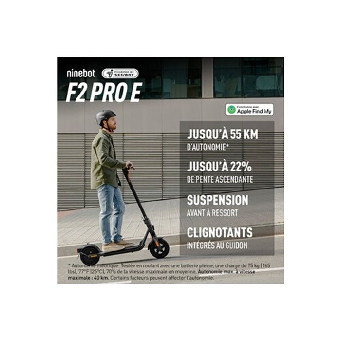 Trottinette électrique - SEGWAY-NINEBOT - KickScooter F2 Pro E - 900W - 10 pouces - 55 km
