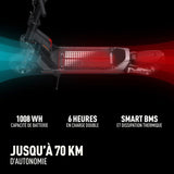 Trottinette électrique - SEGWAY - GT1E - 500 W - 11 - Autonomie jusqu'a 70 km - Clignotants - Feux