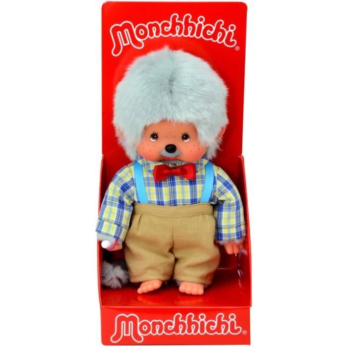 Peluche Monchhichi Papi 20 cm - BANDAI - Pour Enfant Garçon - Gamme Plush
