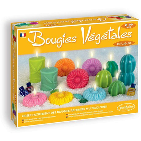 Kit creatif Bougie - SENTOSPHERE - DIY Bougies Végétales - Cire 100% naturelle - Activité créative - Des 14 ans