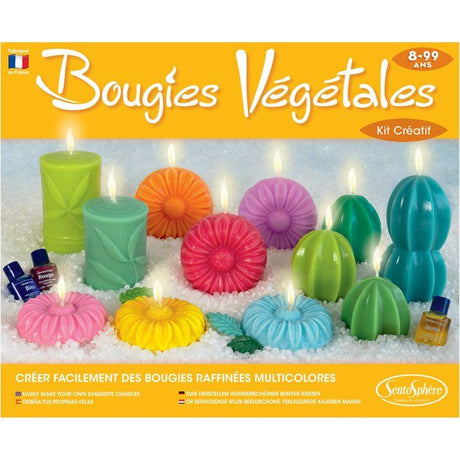 Kit creatif Bougie - SENTOSPHERE - DIY Bougies Végétales - Cire 100% naturelle - Activité créative - Des 14 ans