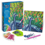 Création a base de mini strass - SENTOSPHERE - Art & Créations - Canevas a Diamanter - Paon - Des 8 ans