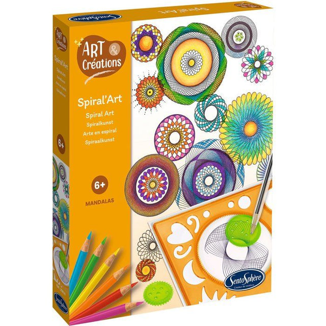 Réaliser Ellipses et Rosase multicolores - SENTOSPHERE - Art & Créations Spiral'Art - 6 roues fournies - Des 6 ans