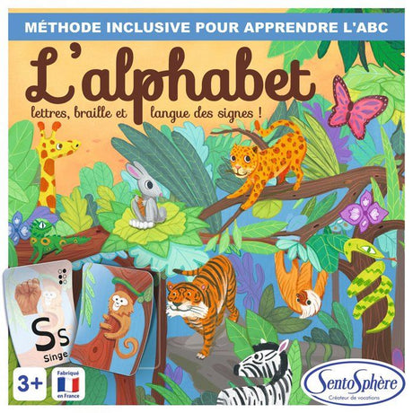 Jeu de société - SENTOSPHERE - L'Alphabet - Majuscule - Minuscule - Braille - Langue des Signes - Des 3 ans