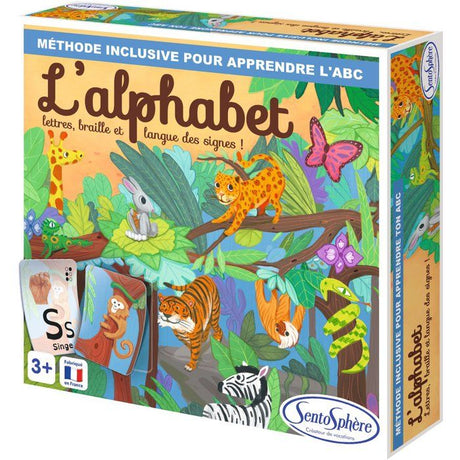 Jeu de société - SENTOSPHERE - L'Alphabet - Majuscule - Minuscule - Braille - Langue des Signes - Des 3 ans