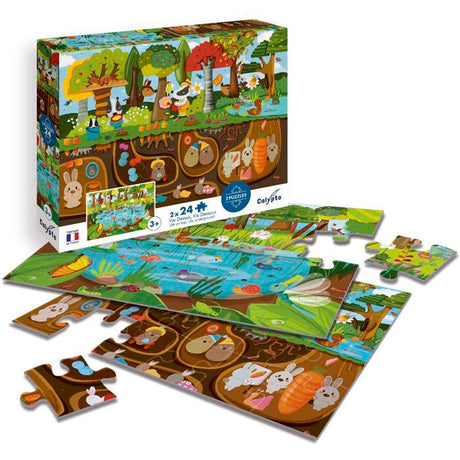 2 Puzzles - SENTOSPHERE - 24 pieces - La Vie Dessus / Vi Dessous - Observation - Mémoire - Logique - Des 3 ans
