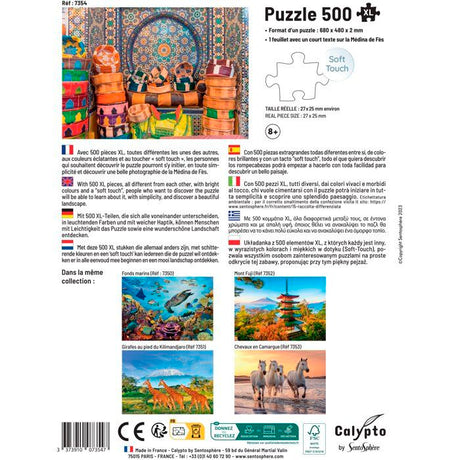 Puzzle - SENTOSPHERE - Calypto - 500 pieces XL - Médine de Fes - Maros - Toucher soyeux - Des 8 ans