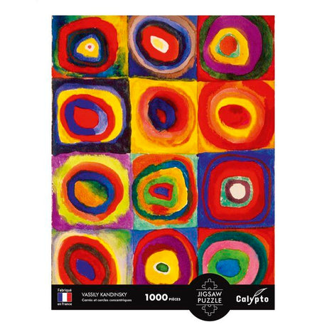 Puzzle - SENTOSPHERE - Calypto - 1000 pieces - Carrés et Cercles Concentriques - Vassily Kandisnky - Toucher Soyeux - Des 9 ans