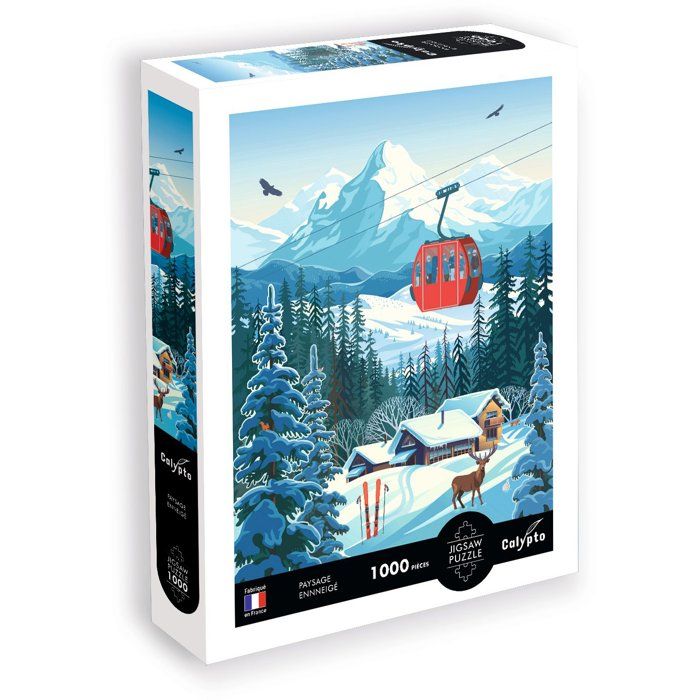 Puzzle - SENTOSPHERE - Calypto - 1000 pieces - Paysage enneigné - Toucher soyeux - Des 9 ans
