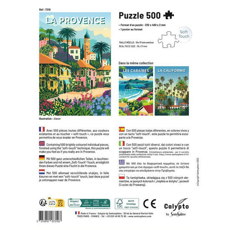 Puzzle - SENTOSPHERE - Calypto - 500 pieces - La Provence - Toucher soyeux - Des 8 ans