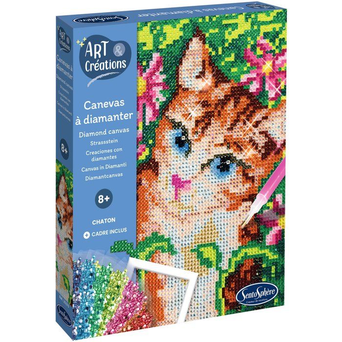 Création a base de mini strass - SENTOSPHERE - Art & Créations - Canevas a Diamanter - Chatons - Des 8 ans