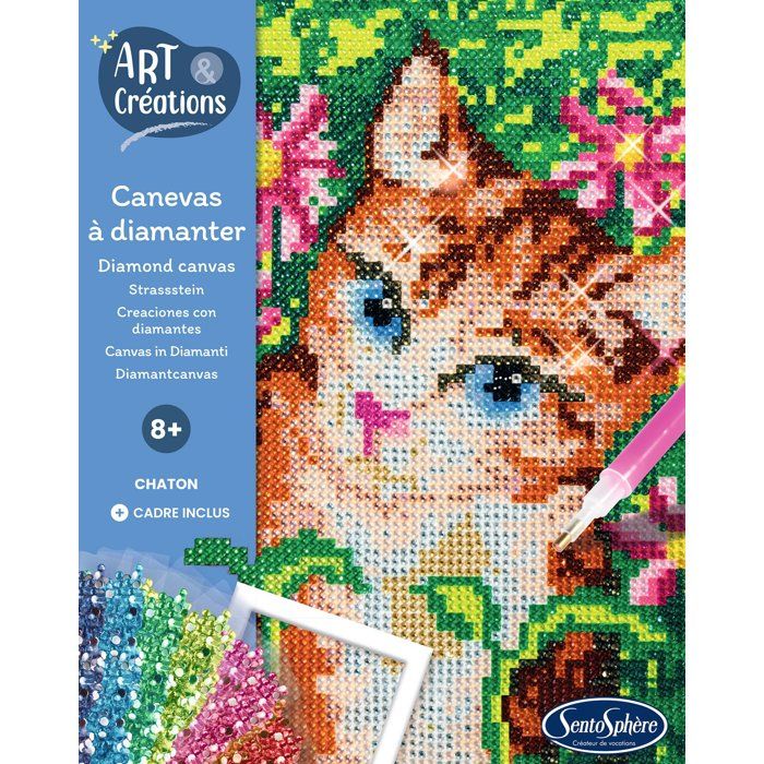 Création a base de mini strass - SENTOSPHERE - Art & Créations - Canevas a Diamanter - Chatons - Des 8 ans