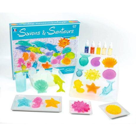 Kit Cosmétique - SENTOSPHERE - Savons et Senteurs - Mouler des savons - Base Glycérine - Parfums et Colorants - Des 8 ans