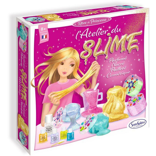 Kit loisir Créatif - SENTOSPHERE - L'atelier du Slime - Gomme D'origine Natuelle - Colorants Cosmétiques - Des 8 ans