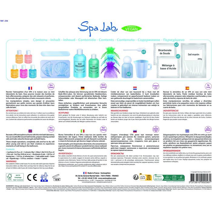 Création de cosmétique - SENTOSPHERE - Spa Lab - Pour une ambiance relaxante - Ingrédients végan - Mini laboratoire - Des 8 ans