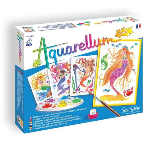 Peinture aquerelle - SENTOSPHERE - Aquarellum Junior - Sirenes - 5 couleurs - Sertissage sur papier Vélin - Des 6 ans