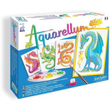 Peinture aquerelle - SENTOSPHERE - Aquarellum Junior - Dragons - 5 couleurs - Sertissage sur papier Vélin - Des 7 ans