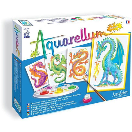 Peinture aquerelle - SENTOSPHERE - Aquarellum Junior - Dragons - 5 couleurs - Sertissage sur papier Vélin - Des 7 ans