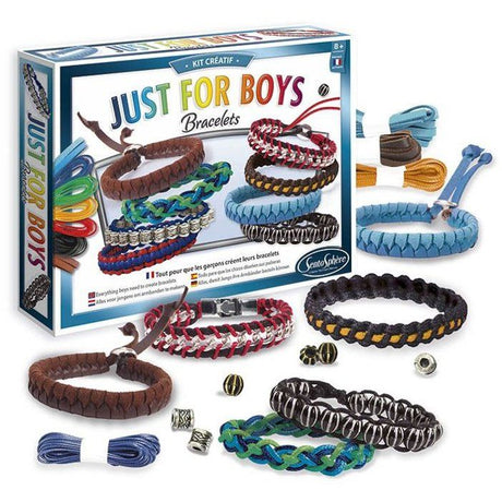 Kit creatif bijoux - SENTOSPHERE - Just for Boys - Fabrication de bijoux pour garçons - Améliorer sa dextérité - Des 8 ans