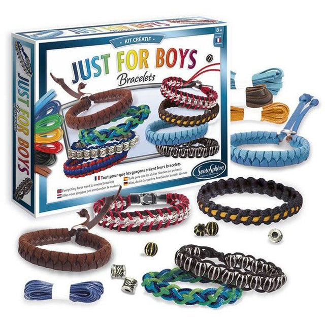 Kit creatif bijoux - SENTOSPHERE - Just for Boys - Fabrication de bijoux pour garçons - Améliorer sa dextérité - Des 8 ans