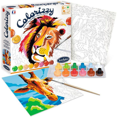 Peinture Acrylique - SENTOSPHERE - Colorizzy - Savane - Peinture a numéro pour jeunes artistes - Des 8 ans