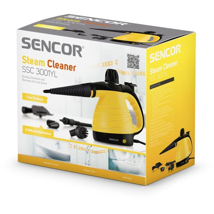 Nettoyeur a vapeur - SENCOR - SSC 3001YL - 1000 W - 350 ml - Jaune