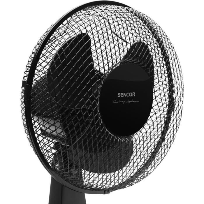 Ventilateur de bureau - Sencor - SFE 2311BK - 2 vitesses - Oscillation 90° - Silencieux 51 dB