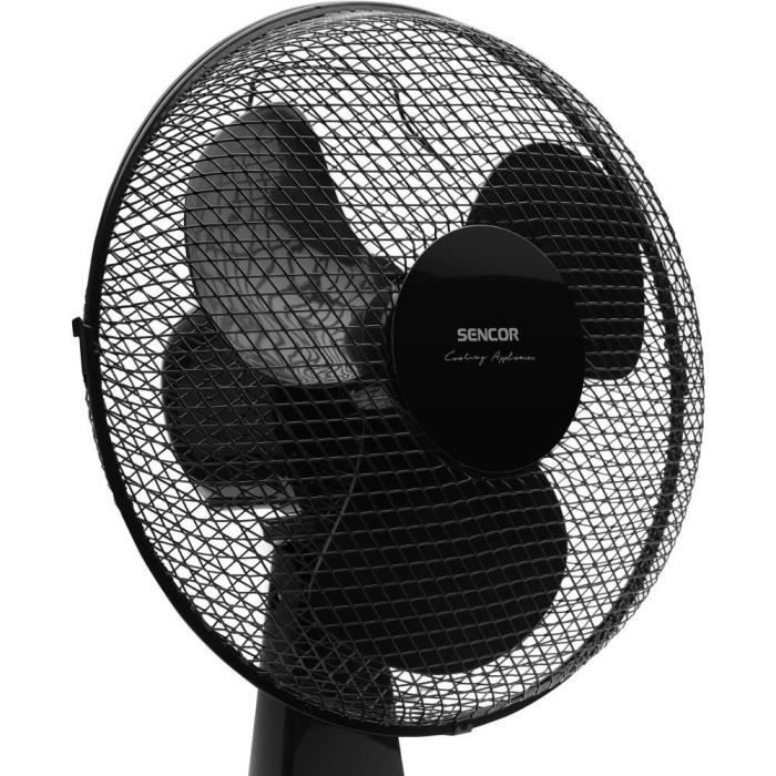 Ventilateur de bureau - Sencor - SFE 3011BK - 3 vitesses - Oscillation 90° - 30 cm de diametre