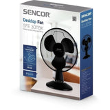 Ventilateur de bureau - Sencor - SFE 3011BK - 3 vitesses - Oscillation 90° - 30 cm de diametre