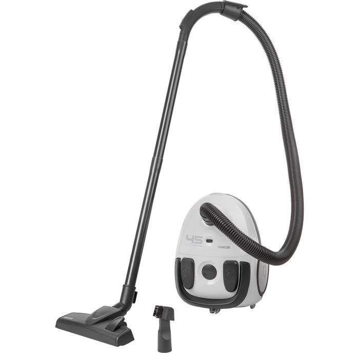 Aspirateur traîneau avec sac - SENCOR - SVC 45WH-EUE3 - Moteur ECO 850 W - 79 dBA - 1,5 L - Blanc